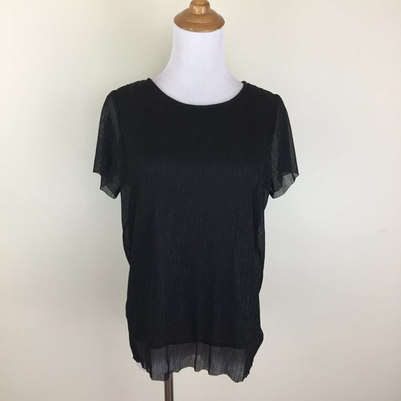 NWT JUST FEMALE Mini Pleat Shimmer Quint Tee Shirt - Picture 5 of 10